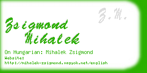 zsigmond mihalek business card